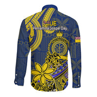 Niue Peniamina Gospel Day Long Sleeve Button Shirt Unique Niean Hiapo LT14 - Polynesian Pride