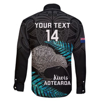 Custom New Zealand Silver Fern Rugby Family Matching Short Sleeve Bodycon Dress and Hawaiian Shirt Pacific 2023 Kia Haka Kiwis With Maori Ta Moko LT14 - Polynesian Pride