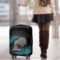 New Zealand Silver Fern Rugby Luggage Cover Pacific 2023 Kia Haka Kiwis With Maori Ta Moko LT14 - Polynesian Pride