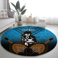 Fiji Tapa Rugby Round Carpet Pacific 2023 Go Fijian Bati LT14 - Polynesian Pride