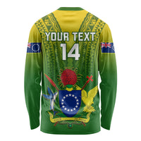 Custom Cook Islands Rugby Long Sleeve Shirt Pacific 2023 Go The Kukis LT14 - Polynesian Pride