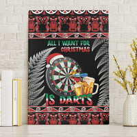 All I Want For Christmas Is Darts New Zealand Canvas Wall Art LT14 Without Frame Black - Polynesian Pride