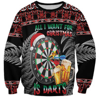 All I Want For Christmas Is Darts New Zealand Sweatshirt LT14 Unisex Black - Polynesian Pride