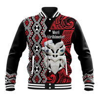 Personalised New Zealand Christmas Baseball Jacket Meri Kirihimete Maori Wheku - Taniko Art