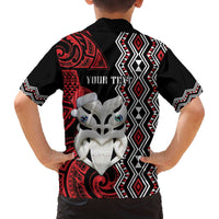 Personalised New Zealand Christmas Family Matching Off The Shoulder Long Sleeve Dress and Hawaiian Shirt Meri Kirihimete Maori Wheku - Taniko Art LT14 - Polynesian Pride