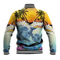 Aloha Hawaii Dolphins Baseball Jacket Heart Of The Ocean Tropical Summer Vibes LT14 - Polynesian Pride