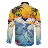 Aloha Hawaii Dolphins Family Matching Off Shoulder Long Sleeve Dress and Hawaiian Shirt Heart Of The Ocean Tropical Summer Vibes LT14 - Polynesian Pride