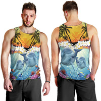 Aloha Hawaii Dolphins Men Tank Top Heart Of The Ocean Tropical Summer Vibes LT14 - Polynesian Pride
