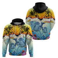 Aloha Hawaii Dolphins Zip Hoodie Heart Of The Ocean Tropical Summer Vibes LT14 - Polynesian Pride