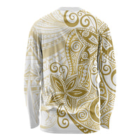 Polynesia Dolphins Long Sleeve Shirt Valentine Day Floral Polynesian - Vintage Brown LT14 - Polynesian Pride