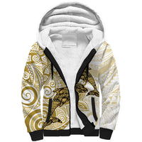 Polynesia Dolphins Sherpa Hoodie Valentine Day Floral Polynesian - Vintage Brown LT14 Unisex Brown - Polynesian Pride