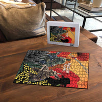 New Zealand and Australia ANZAC Day Puzzle Sliver Fern Kakapo With Golden Wattle Kangaroo - Polynesian Pride