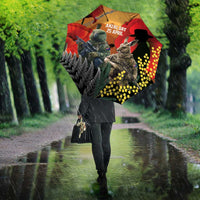 New Zealand and Australia ANZAC Day Umbrella Sliver Fern Kakapo With Golden Wattle Kangaroo - Polynesian Pride