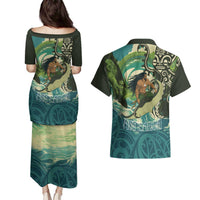 Aotearoa Tangaroa Atua Couples Matching Puletasi and Hawaiian Shirt New Zealand God Of The Ocean