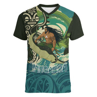 Aotearoa Tangaroa Atua Women V-Neck T-Shirt New Zealand God Of The Ocean