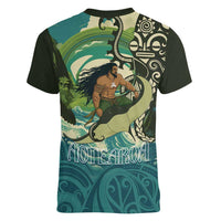 Aotearoa Tangaroa Atua Women V-Neck T-Shirt New Zealand God Of The Ocean