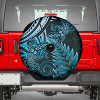 New Zealand Lizard Spare Tire Cover Silver Fern Aotearoa Maori Blue Version LT14 - Polynesian Pride
