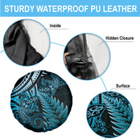 New Zealand Lizard Spare Tire Cover Silver Fern Aotearoa Maori Blue Version LT14 - Polynesian Pride