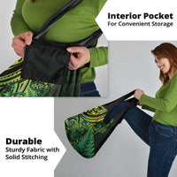 New Zealand Lizard Grocery Bag Silver Fern Aotearoa Maori Green Version LT14 - Polynesian Pride