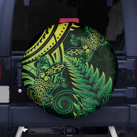 New Zealand Lizard Spare Tire Cover Silver Fern Aotearoa Maori Green Version LT14 - Polynesian Pride