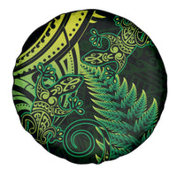 New Zealand Lizard Spare Tire Cover Silver Fern Aotearoa Maori Green Version LT14 - Polynesian Pride