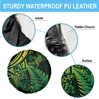 New Zealand Lizard Spare Tire Cover Silver Fern Aotearoa Maori Green Version LT14 - Polynesian Pride