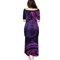 New Zealand Lizard Puletasi Silver Fern Aotearoa Maori Purple Version LT14 - Polynesian Pride