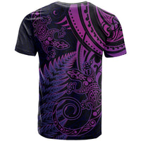 New Zealand Lizard T Shirt Silver Fern Aotearoa Maori Purple Version LT14 - Polynesian Pride
