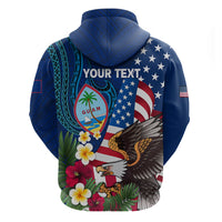 Personalised United States And Guam Hoodie USA Eagle With Guahan Seal Tropical Vibes