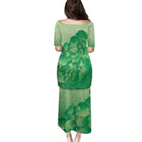 Aloha Hawaii Molokai Island Family Matching Puletasi and Hawaiian Shirt Hibiscus Tribal Honu Hawaiian Tattoo Green