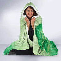 Aloha Hawaii Molokai Island Hooded Blanket Hibiscus Tribal Honu Hawaiian Tattoo Green