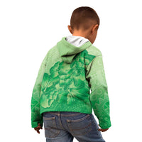 Aloha Hawaii Molokai Island Kid Hoodie Hibiscus Tribal Honu Hawaiian Tattoo Green