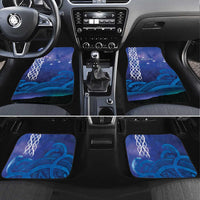 Personalised Matariki New Zealand Car Mats Maori New Year Galaxy Koru Pattern LT14 Set 4pcs Blue - Polynesian Pride