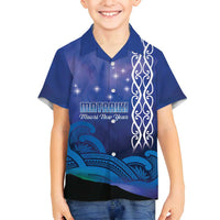 Personalised Matariki New Zealand Family Matching Long Sleeve Bodycon Dress and Hawaiian Shirt Maori New Year Galaxy Koru Pattern