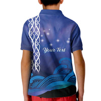 Personalised Matariki New Zealand Kid Polo Shirt Maori New Year Galaxy Koru Pattern