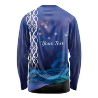 Personalised Matariki New Zealand Long Sleeve Shirt Maori New Year Galaxy Koru Pattern