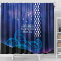 Personalised Matariki New Zealand Shower Curtain Maori New Year Galaxy Koru Pattern