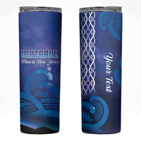 Personalised Matariki New Zealand Skinny Tumbler Maori New Year Galaxy Koru Pattern