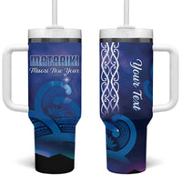Personalised Matariki New Zealand Tumbler With Handle Maori New Year Galaxy Koru Pattern