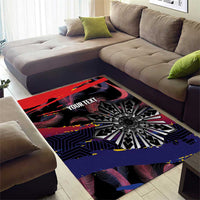 Philippines Sun Tattoo Area Rug Feathers Filipinas Grunge Style Black LT14 - Polynesian Pride