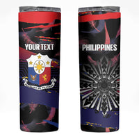 Philippines Sun Tattoo Skinny Tumbler Feathers Filipinas Grunge Style Black LT14 Black - Polynesian Pride