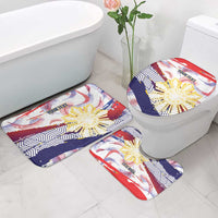 Philippines Sun Tattoo Bathroom Set Feathers Filipinas Grunge Style White