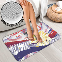 Philippines Sun Tattoo Bathroom Set Feathers Filipinas Grunge Style White