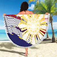 Philippines Sun Tattoo Beach Blanket Feathers Filipinas Grunge Style White LT14 - Polynesian Pride