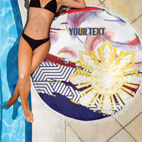 Philippines Sun Tattoo Beach Blanket Feathers Filipinas Grunge Style White LT14 - Polynesian Pride