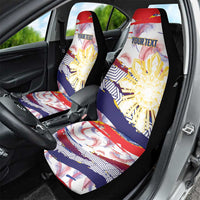 Philippines Sun Tattoo Car Seat Cover Feathers Filipinas Grunge Style White