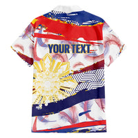 Philippines Sun Tattoo Family Matching Long Sleeve Bodycon Dress and Hawaiian Shirt Feathers Filipinas Grunge Style White LT14 - Polynesian Pride