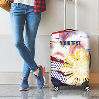 Philippines Sun Tattoo Luggage Cover Feathers Filipinas Grunge Style White LT14 - Polynesian Pride