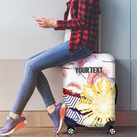 Philippines Sun Tattoo Luggage Cover Feathers Filipinas Grunge Style White LT14 - Polynesian Pride