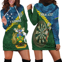 Personalised Solomon Islands Darts Hoodie Dress Tropical Leaves Melanesian Pattern
